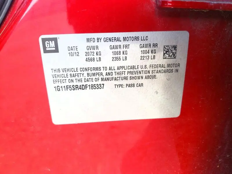 2013 CHEVROLET MALIBU 2LT  