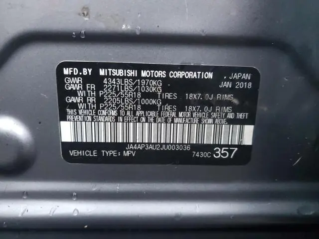 2018 MITSUBISHI OUTLANDER SPORT ES  