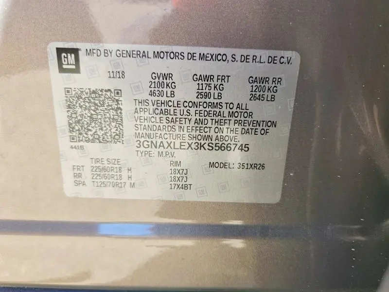 2019 CHEVROLET EQUINOX LT  