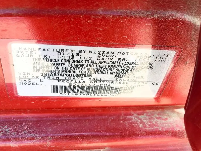 2013 NISSAN SENTRA S  