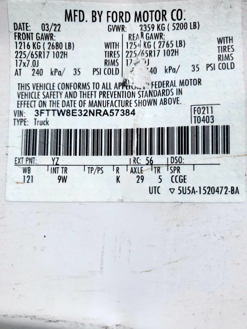 2022 FORD MAVERICK XL  