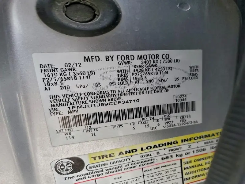 2012 FORD EXPEDITION XLT  