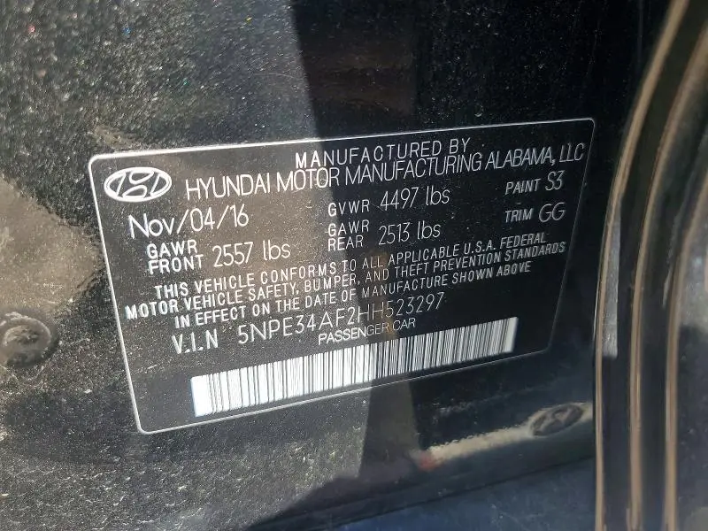 2016 HYUNDAI SONATA LIMITED  