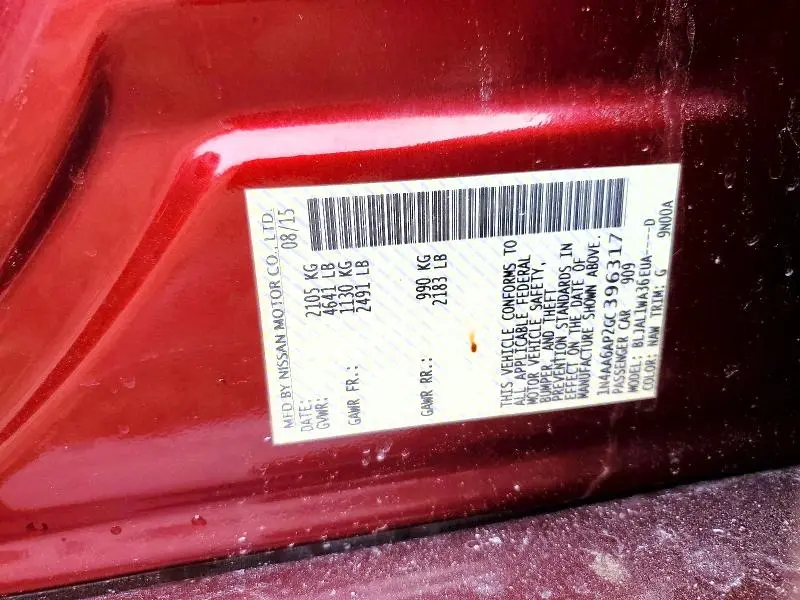 2016 NISSAN MAXIMA 3.5 SR  