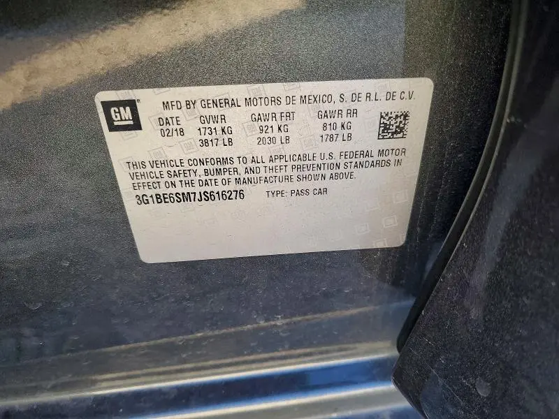 2018 CHEVROLET CRUZE LT  