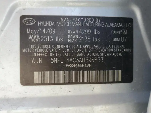2010 HYUNDAI SONATA GLS  