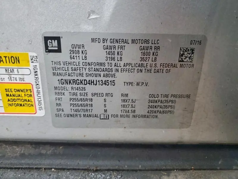 2017 CHEVROLET TRAVERSE LT  