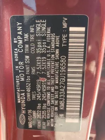 2016 HYUNDAI TUCSON LIMITED  