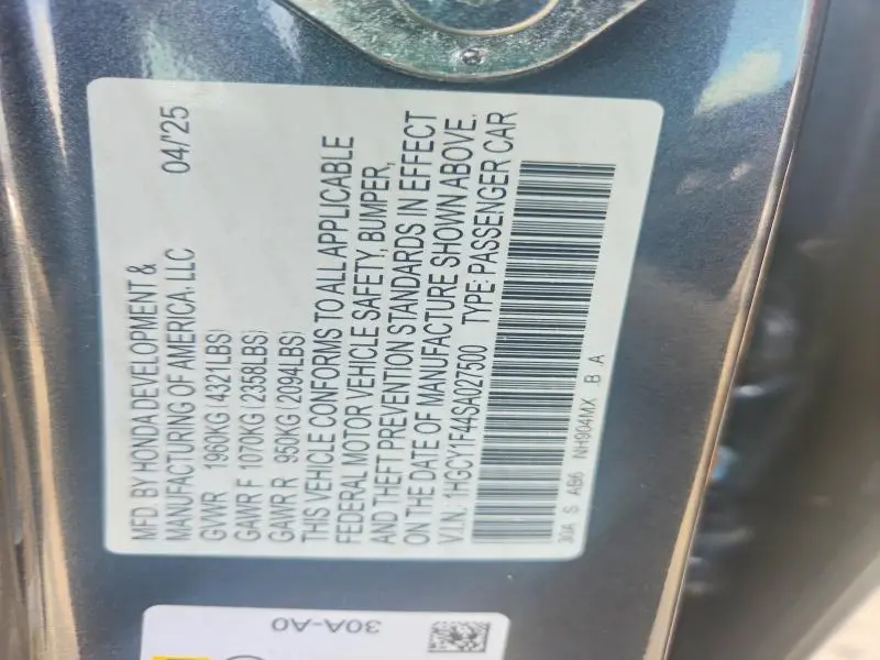 2025 HONDA ACCORD SE  
