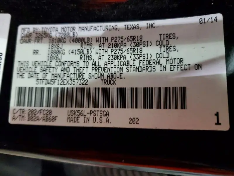 2014 TOYOTA TUNDRA CREWMAX SR5  