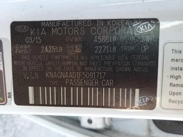 2015 KIA OPTIMA HYBRID  