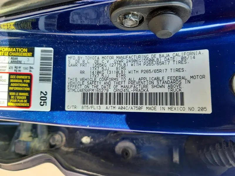 2015 TOYOTA TACOMA V6  