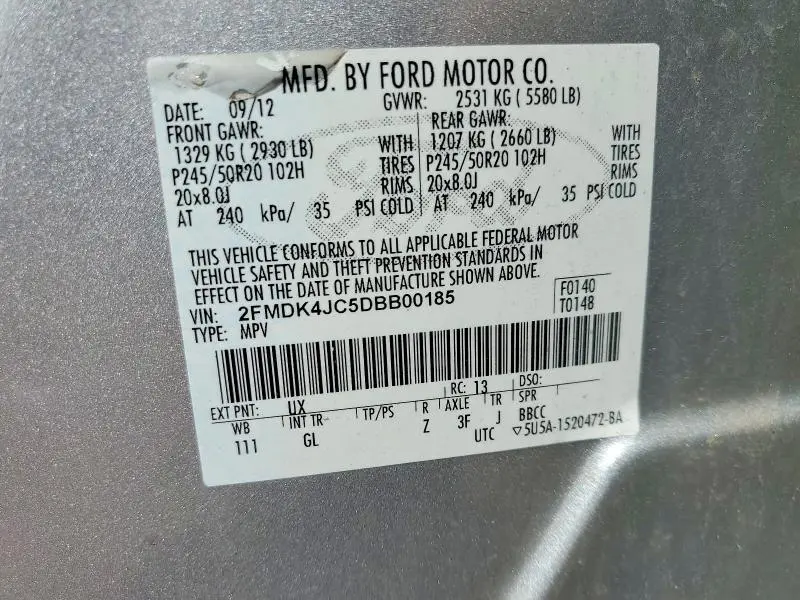 2013 FORD EDGE SEL  