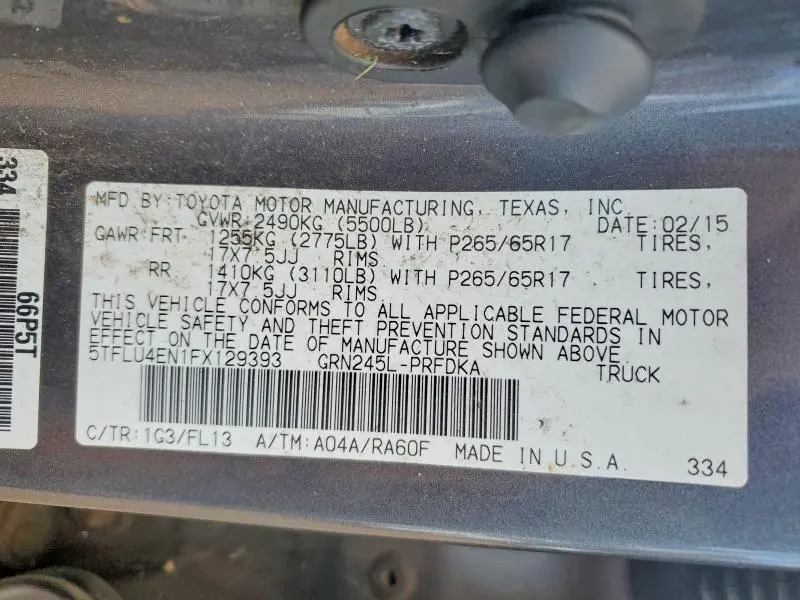 2015 TOYOTA TACOMA V6  