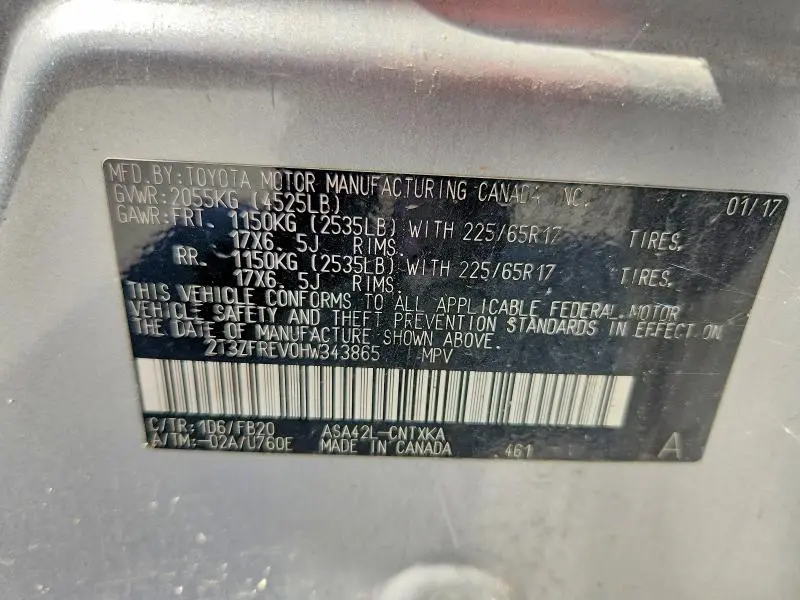 2017 TOYOTA RAV4 LE  