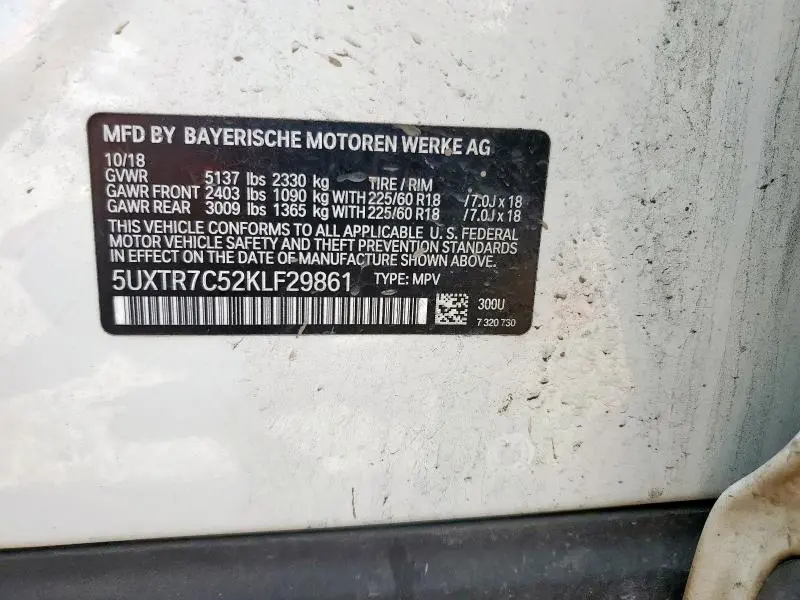 2019 BMW X3 SDRIVE30I  