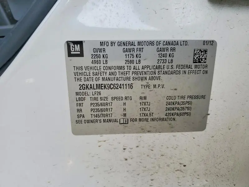 2012 GMC TERRAIN SLE  