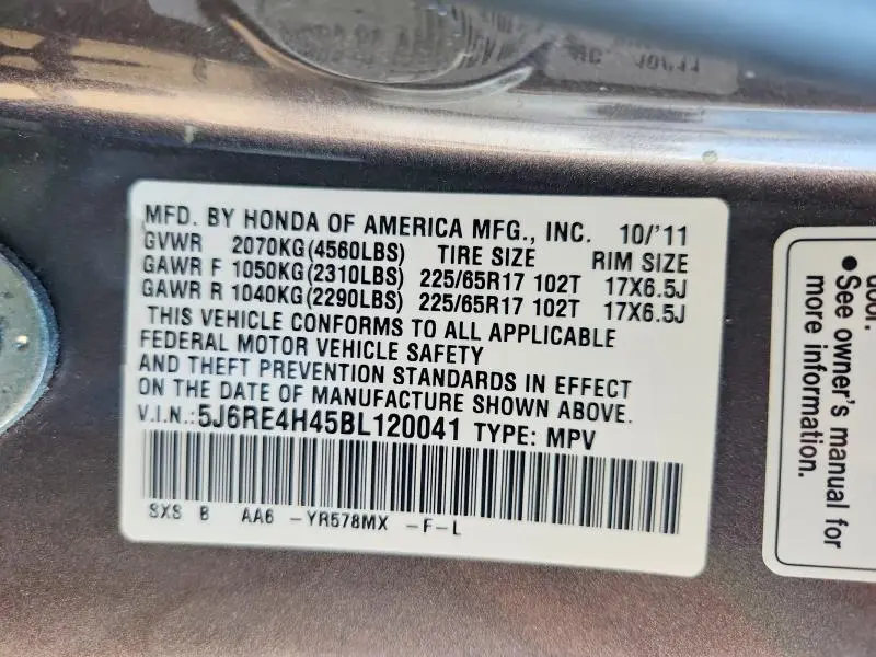 2011 HONDA CR-V SE  