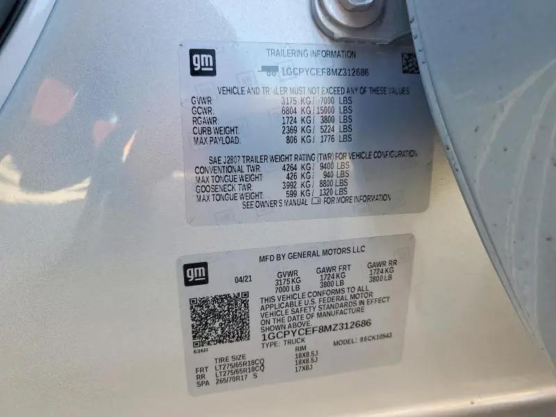 2021 CHEVROLET SILVERADO K1500 TRAIL BOSS CUSTOM  