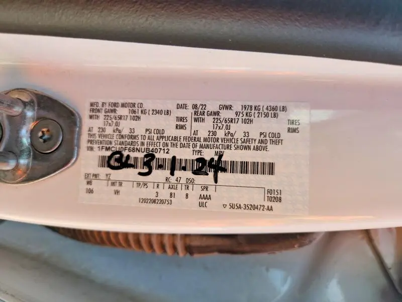 2022 FORD ESCAPE S  
