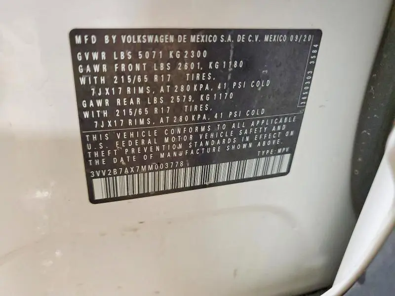 2021 VOLKSWAGEN TIGUAN SE  