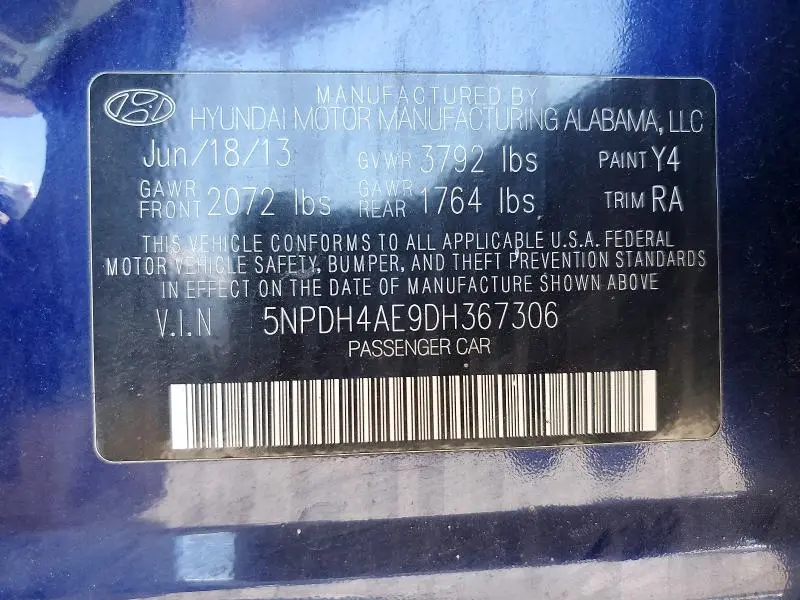 2013 HYUNDAI ELANTRA GLS  