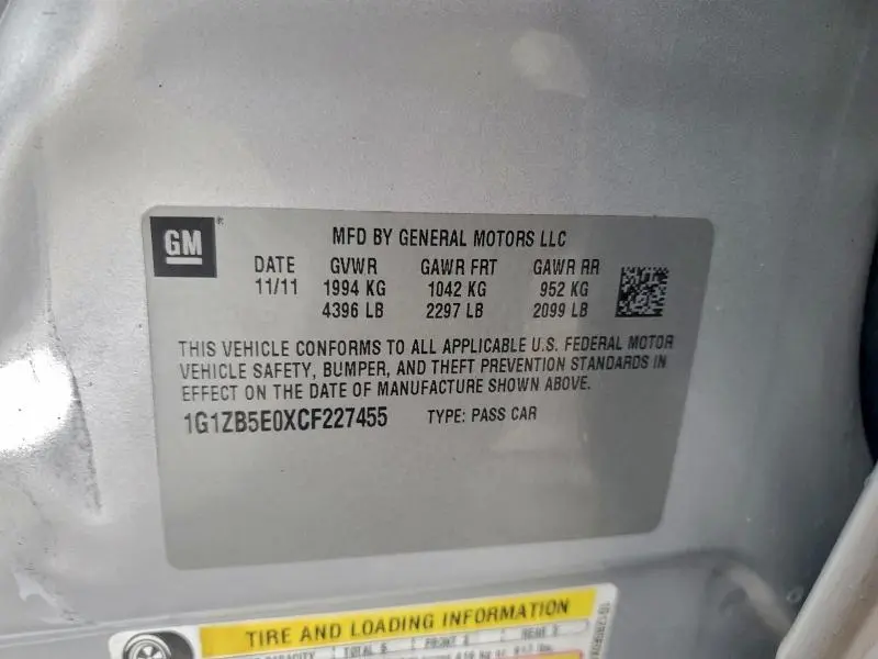 2012 CHEVROLET MALIBU LS  