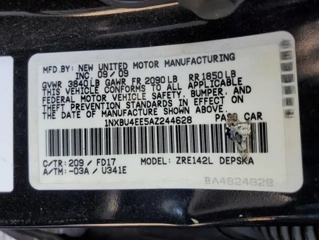 2010 TOYOTA COROLLA BASE  