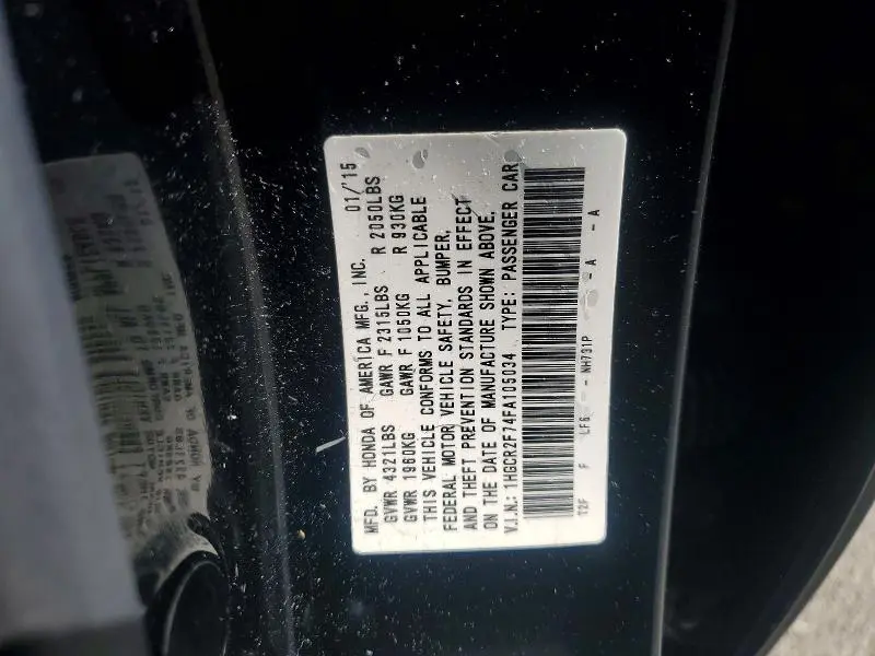 2015 HONDA ACCORD EX  