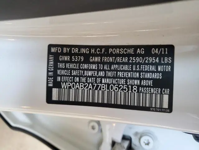 2011 PORSCHE PANAMERA S