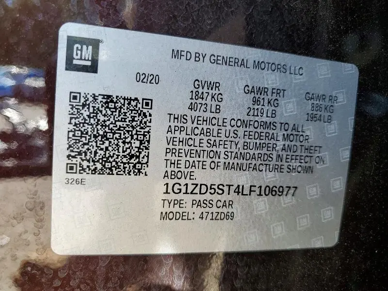 2020 CHEVROLET MALIBU LT  