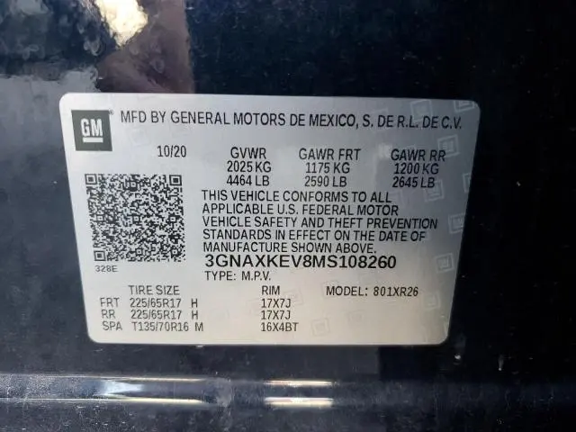 2021 CHEVROLET EQUINOX LT  