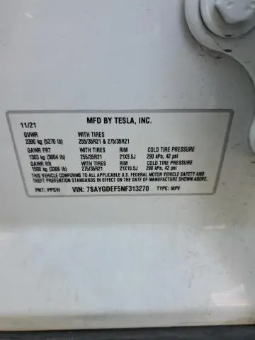 2022 TESLA MODEL Y   