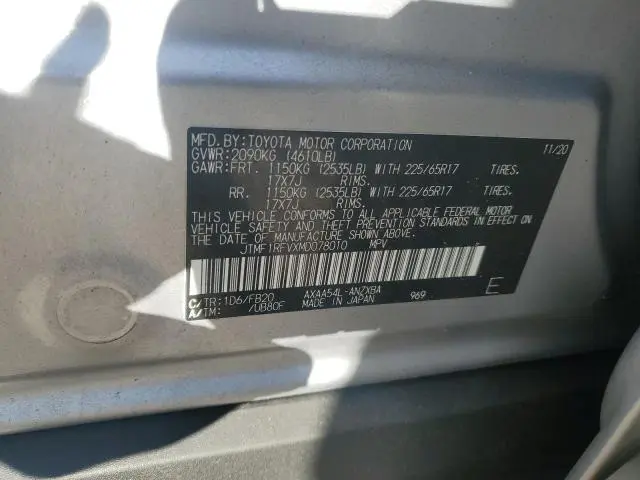 2021 TOYOTA RAV4 LE  