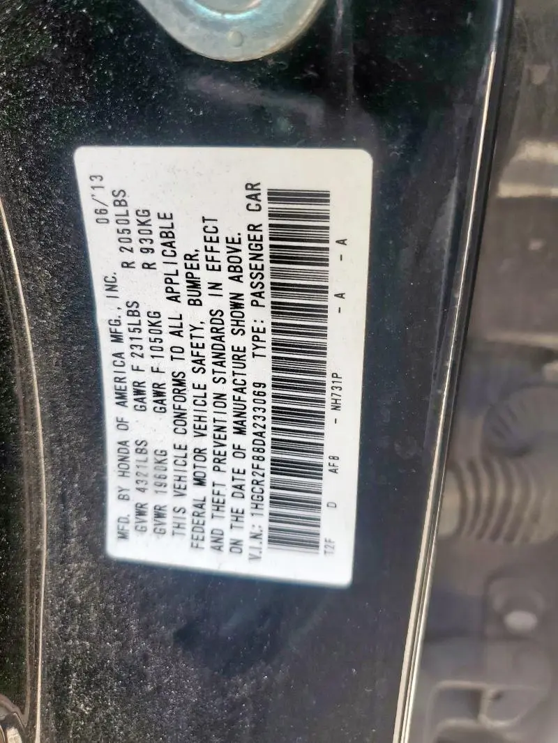 2013 HONDA ACCORD EXL  
