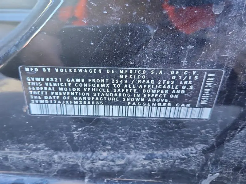 2015 VOLKSWAGEN JETTA SE  