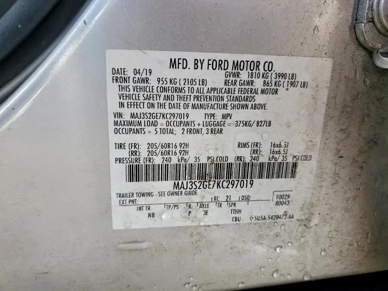 2019 FORD ECOSPORT SE  