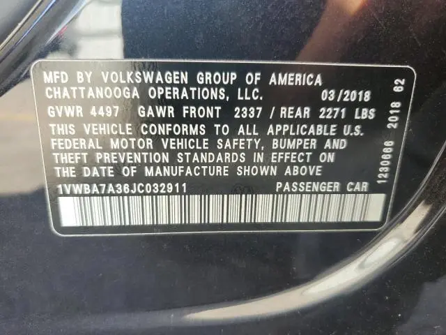 2018 VOLKSWAGEN PASSAT SE  