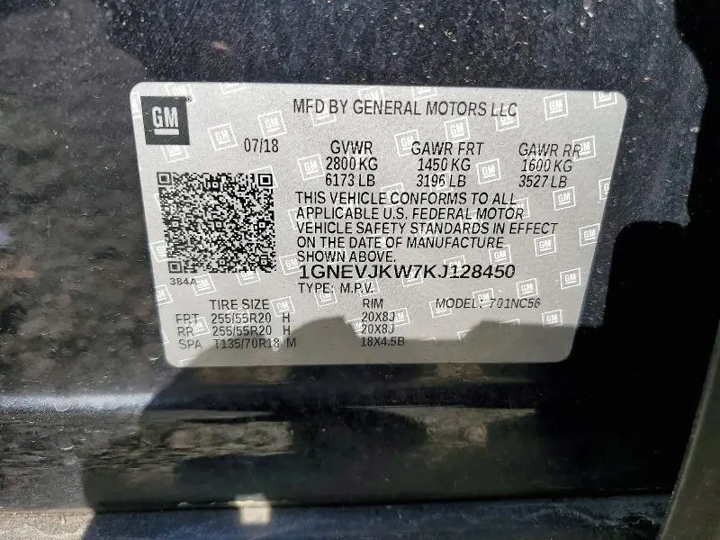2019 CHEVROLET TRAVERSE HIGH COUNTRY  