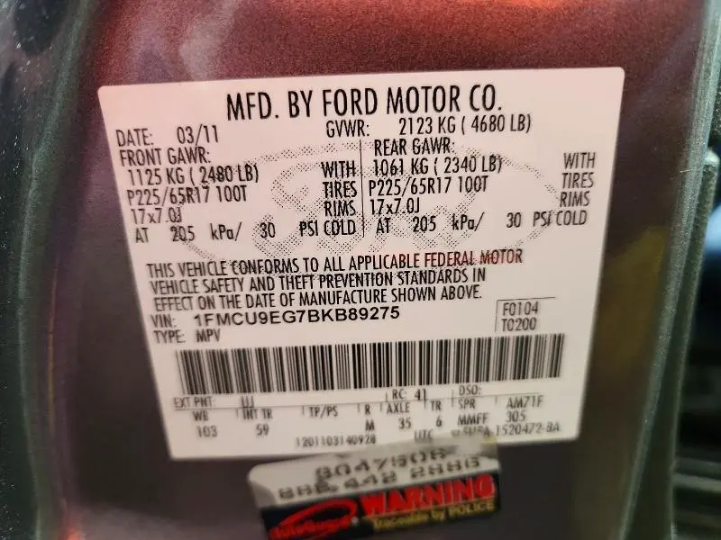 2011 FORD ESCAPE LIMITED  