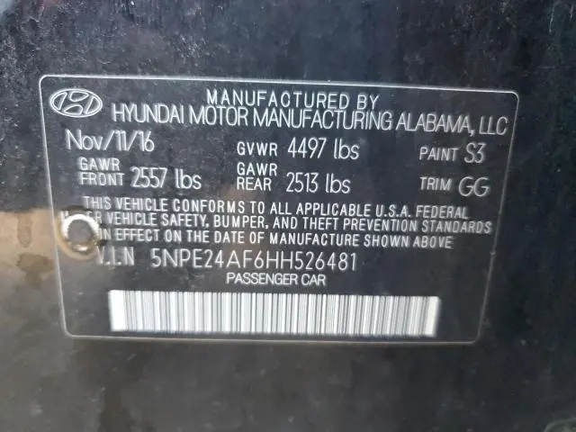 2017 HYUNDAI SONATA SE  