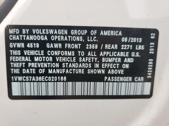 2014 VOLKSWAGEN PASSAT SEL  