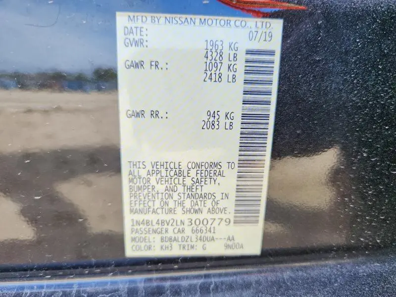 2020 NISSAN ALTIMA 2.5 S  