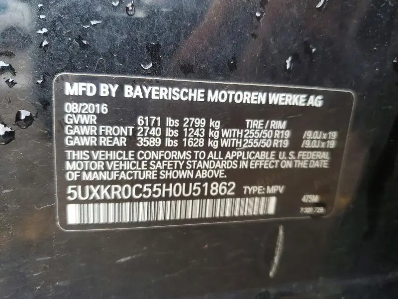 2017 BMW X5 XDRIVE35I  