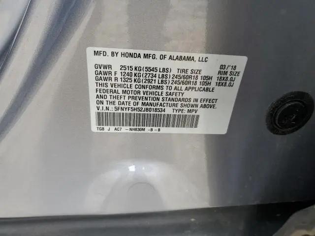 2018 HONDA PILOT EXL