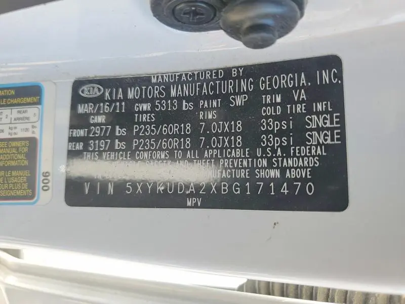 2011 KIA SORENTO EX  