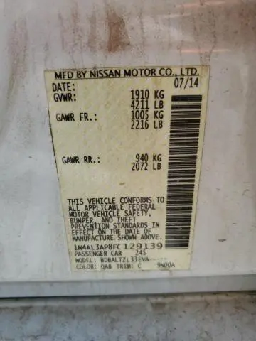 2015 NISSAN ALTIMA 2.5  