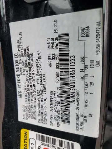 2017 LINCOLN MKZ HYBRID RESERVE  