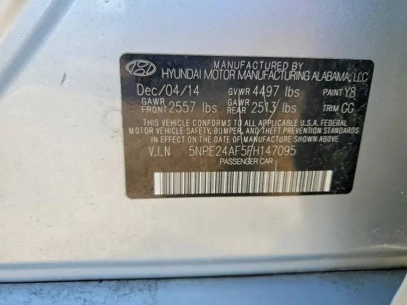 2015 HYUNDAI SONATA SE  