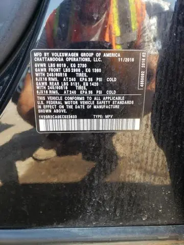 2019 VOLKSWAGEN ATLAS S  